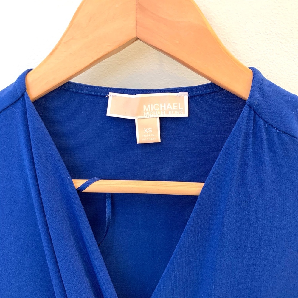 EUC- Michael Kors faux wrap blue dress. - Picture 2 of 3
